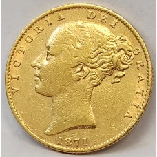 AUSTRALIA 1871 . ONE 1  SOVEREIGN . SYDNEY . GOLD